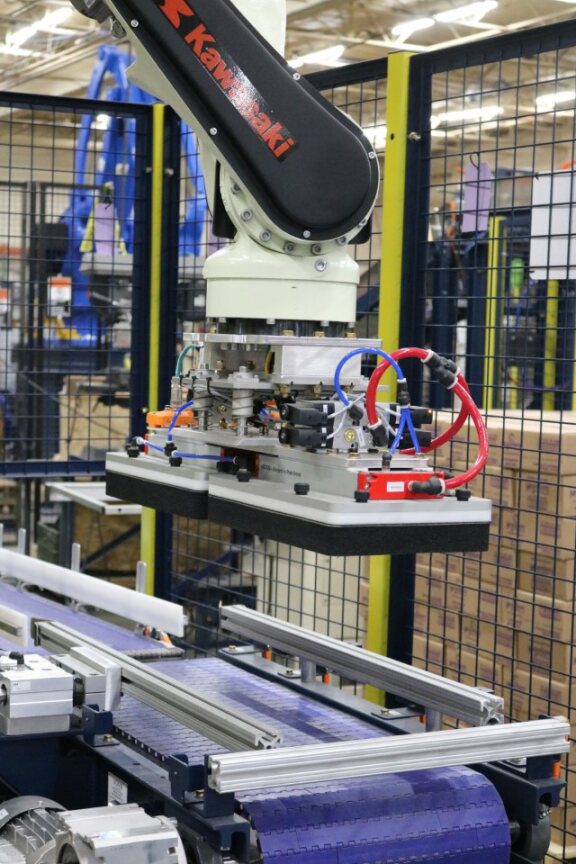 robotic palletizing for cases of evaporated milk